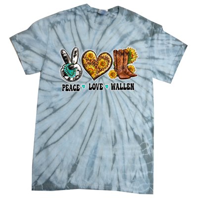 Peace Love Leopard Morgan Country Western Cowboy Boots Hat Tie-Dye T-Shirt