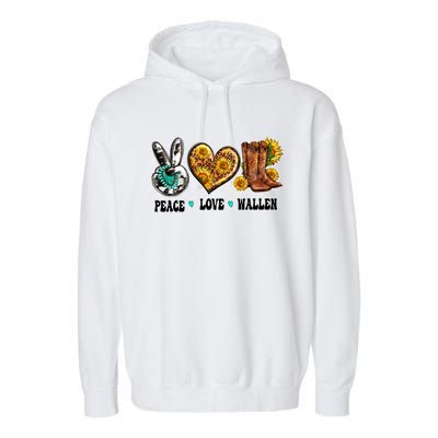 Peace Love Leopard Morgan Country Western Cowboy Boots Hat Garment-Dyed Fleece Hoodie