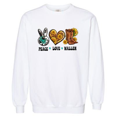 Peace Love Leopard Morgan Country Western Cowboy Boots Hat Garment-Dyed Sweatshirt