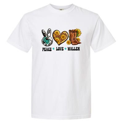 Peace Love Leopard Morgan Country Western Cowboy Boots Hat Garment-Dyed Heavyweight T-Shirt