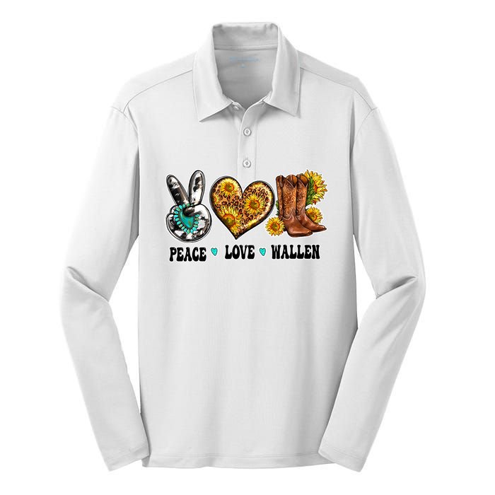 Peace Love Leopard Morgan Country Western Cowboy Boots Hat Silk Touch Performance Long Sleeve Polo