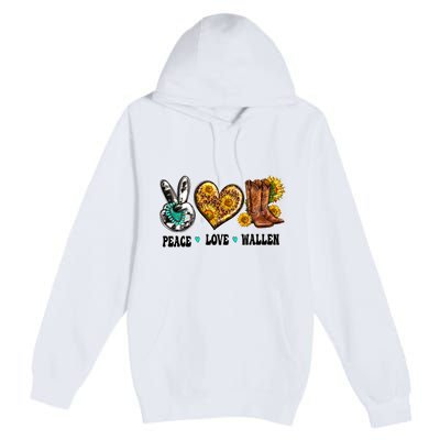 Peace Love Leopard Morgan Country Western Cowboy Boots Hat Premium Pullover Hoodie