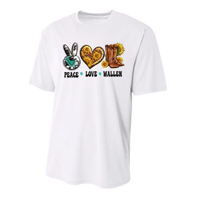 Peace Love Leopard Morgan Country Western Cowboy Boots Hat Performance Sprint T-Shirt