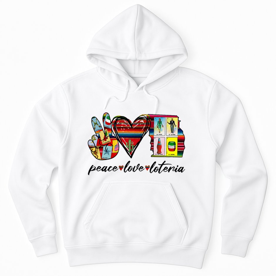 Peace Love Lottery Mexican Bingo Cards Latina Power Mexicana Hoodie