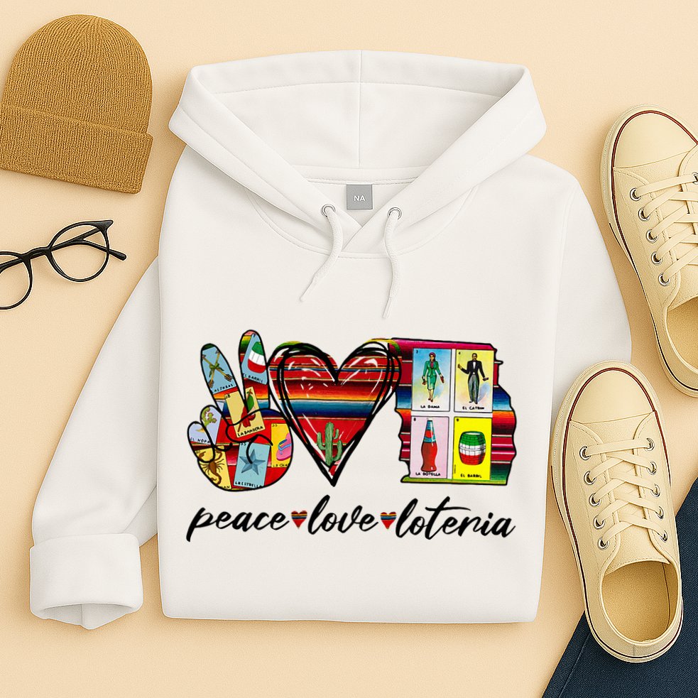Peace Love Lottery Mexican Bingo Cards Latina Power Mexicana Hoodie