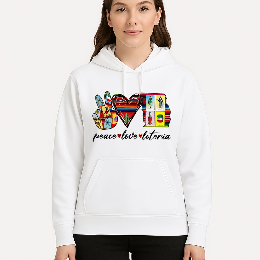 Peace Love Lottery Mexican Bingo Cards Latina Power Mexicana Hoodie