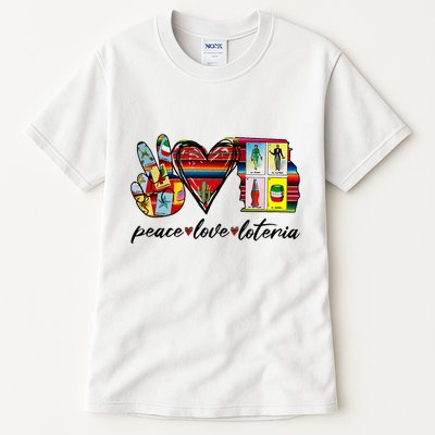 Peace Love Lottery Mexican Bingo Cards Latina Power Mexicana Tall T-Shirt