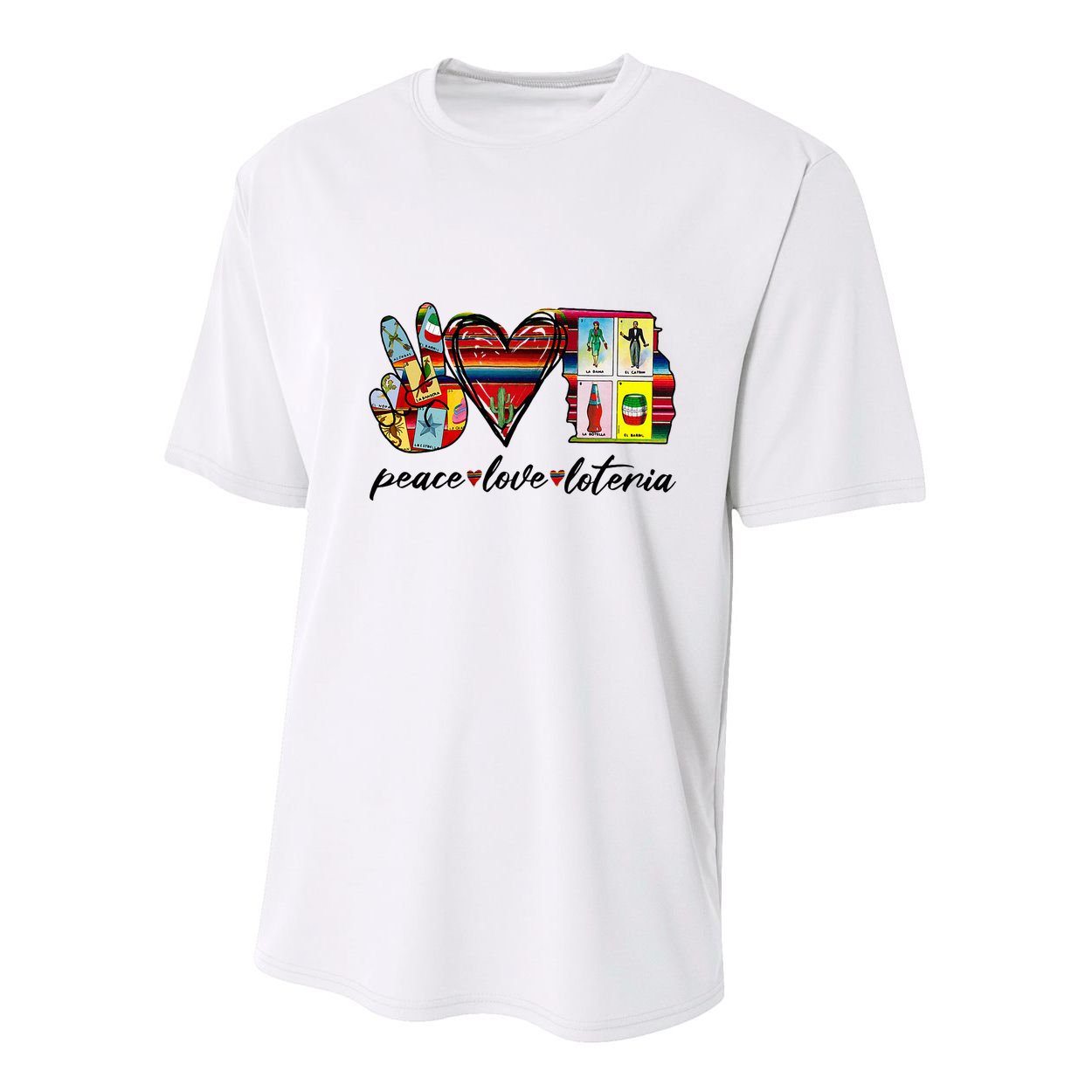 Peace Love Lottery Mexican Bingo Cards Latina Power Mexicana Youth Performance Sprint T-Shirt