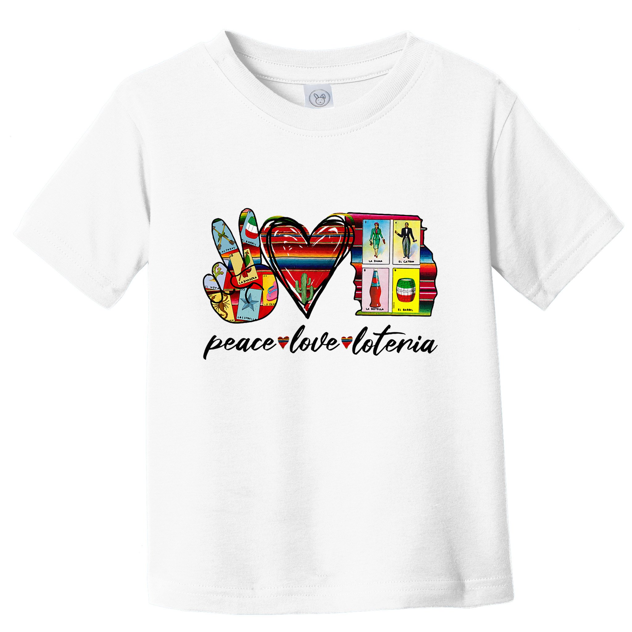 Peace Love Lottery Mexican Bingo Cards Latina Power Mexicana Toddler T-Shirt