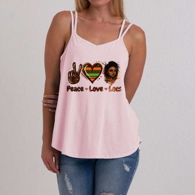 Peace Love Locs Black Women Melanin Dreadlocks Afro Hair Women's Strappy Tank