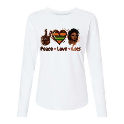 Peace Love Locs Black Women Melanin Dreadlocks Afro Hair Womens Cotton Relaxed Long Sleeve T-Shirt