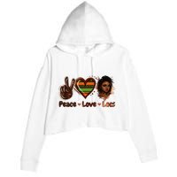 Peace Love Locs Black Women Melanin Dreadlocks Afro Hair Crop Fleece Hoodie