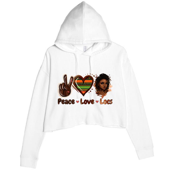 Peace Love Locs Black Women Melanin Dreadlocks Afro Hair Crop Fleece Hoodie