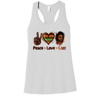 Peace Love Locs Black Women Melanin Dreadlocks Afro Hair Women's Racerback Tank