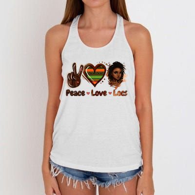 Peace Love Locs Black Women Melanin Dreadlocks Afro Hair Women's Knotted Racerback Tank