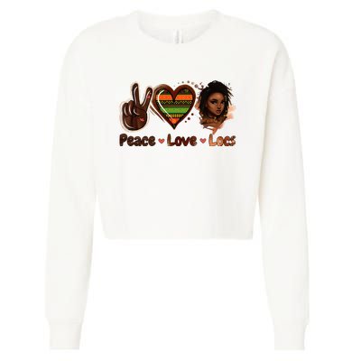 Peace Love Locs Black Women Melanin Dreadlocks Afro Hair Cropped Pullover Crew