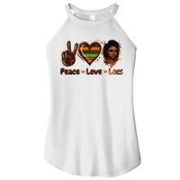 Peace Love Locs Black Women Melanin Dreadlocks Afro Hair Women's Perfect Tri Rocker Tank