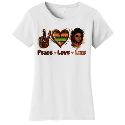 Peace Love Locs Black Women Melanin Dreadlocks Afro Hair Women's T-Shirt