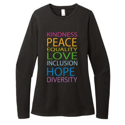 Peace Love Lgbt Glbt Kindness Hope Equal Inclusion Diversity Womens CVC Long Sleeve Shirt