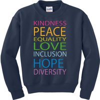 Peace Love Lgbt Glbt Kindness Hope Equal Inclusion Diversity Kids Sweatshirt