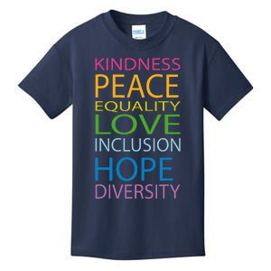 Peace Love Lgbt Glbt Kindness Hope Equal Inclusion Diversity Kids T-Shirt