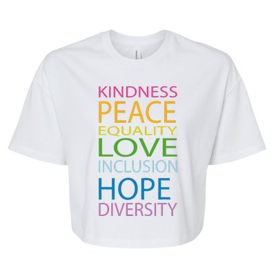 Peace Love Lgbt Glbt Kindness Hope Equal Inclusion Diversity Bella+Canvas Jersey Crop Tee