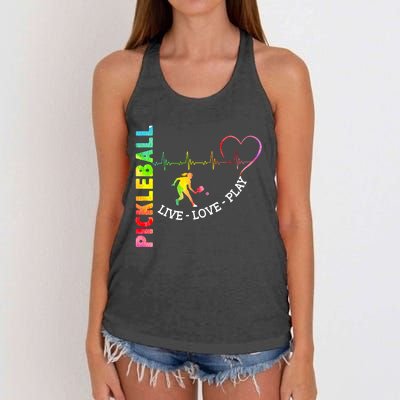 PICKLEBALL LIVE LOVE PLAY Women's Knotted Racerback Tank