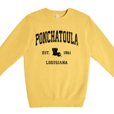 Ponchatoula Louisiana La Vintage Athletic Premium Crewneck Sweatshirt