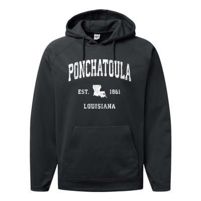 Ponchatoula Louisiana La Vintage Athletic Performance Fleece Hoodie