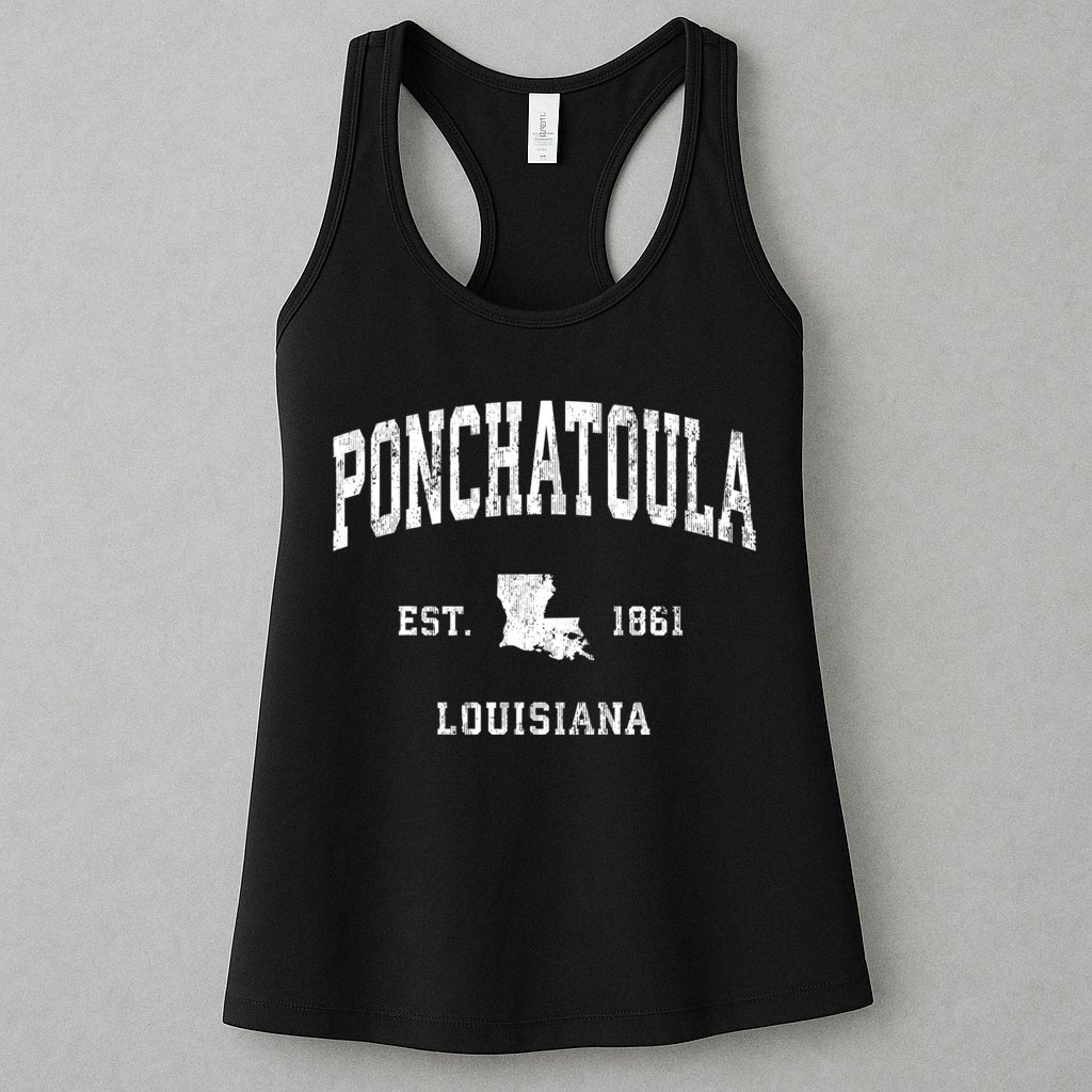 Ponchatoula Louisiana La Vintage Athletic Womens Tank Top