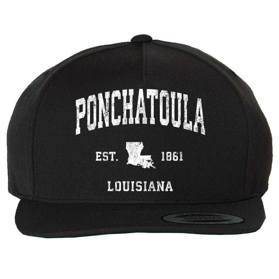 Ponchatoula Louisiana La Vintage Athletic Wool Snapback Cap