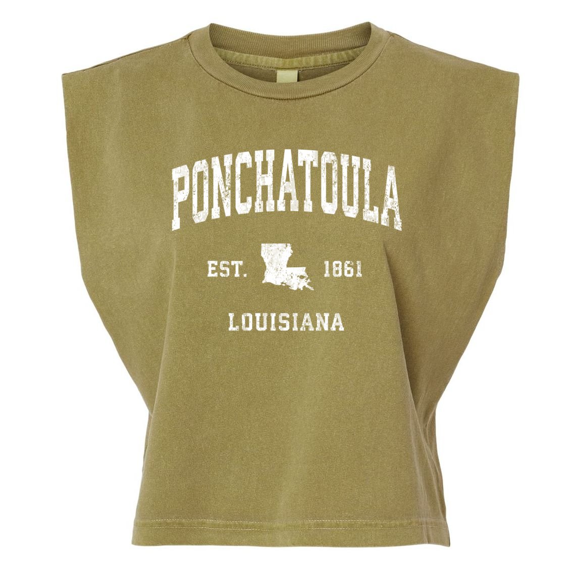 Ponchatoula Louisiana La Vintage Athletic Garment-Dyed Women's Muscle Tee