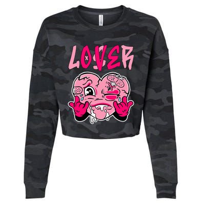 Pink Loser Lover Pink Drip Heart Matching Cropped Pullover Crew