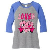 Pink Loser Lover Pink Drip Heart Matching Women's Tri-Blend 3/4-Sleeve Raglan Shirt