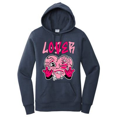 Pink Loser Lover Pink Drip Heart Matching Women's Pullover Hoodie