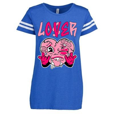 Pink Loser Lover Pink Drip Heart Matching Enza Ladies Jersey Football T-Shirt