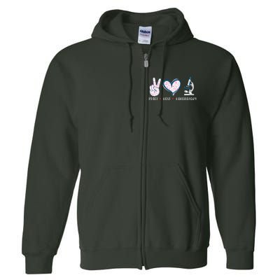 Peace Love Laboratory Lab Research Gifts Full Zip Hoodie