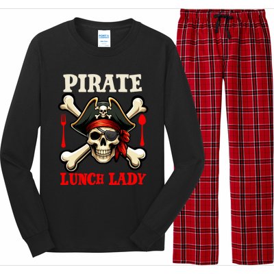 Pirate Lunch Lady Costume Skull Horror Pirate Funny Job Team Long Sleeve Pajama Set