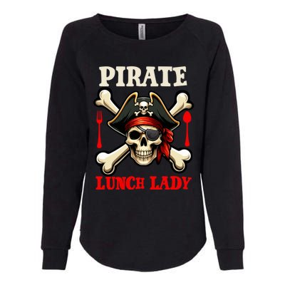 Pirate Lunch Lady Costume Skull Horror Pirate Funny Job Team Womens California Wash Sweatshirt