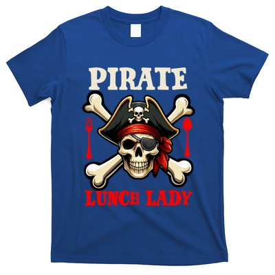 Pirate Lunch Lady Costume Skull Horror Pirate Funny Job Team T-Shirt