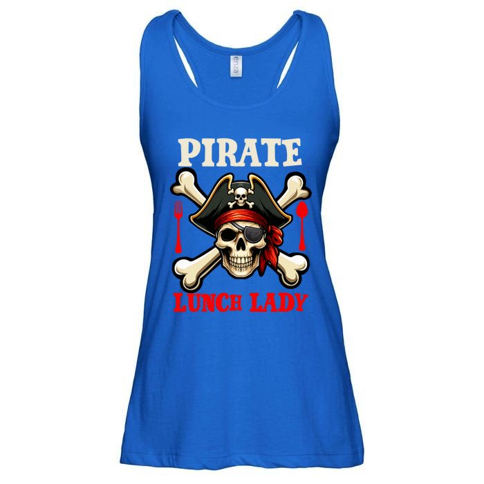 Pirate Lunch Lady Costume Skull Horror Pirate Funny Job Team Ladies Essential Flowy Tank