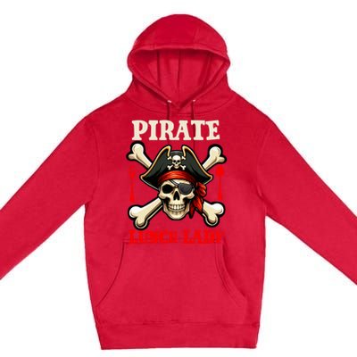 Pirate Lunch Lady Costume Skull Horror Pirate Funny Job Team Premium Pullover Hoodie