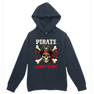 Pirate Lunch Lady Costume Skull Horror Pirate Funny Job Team Urban Pullover Hoodie