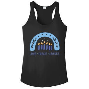 Peace Love Latkes Chanukka  Hanukkah  Ladies PosiCharge Competitor Racerback Tank