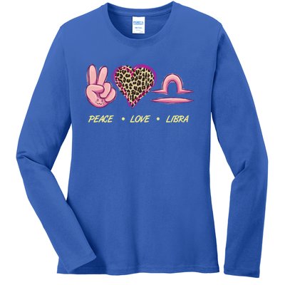 Peace Love Libra Zodiac Sign Horoscope Gift Ladies Long Sleeve Shirt