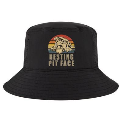 Pitbull Love Meaningful Gift I Love My Pit Retro Vintage Resting Pit Face Meanin Cool Comfort Performance Bucket Hat