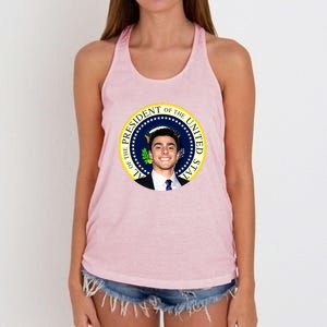 Project Luigi Mangione 2028 Potus Seal Women's Knotted Racerback Tank