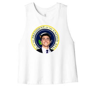 Project Luigi Mangione 2028 Potus Seal Women's Racerback Cropped Tank