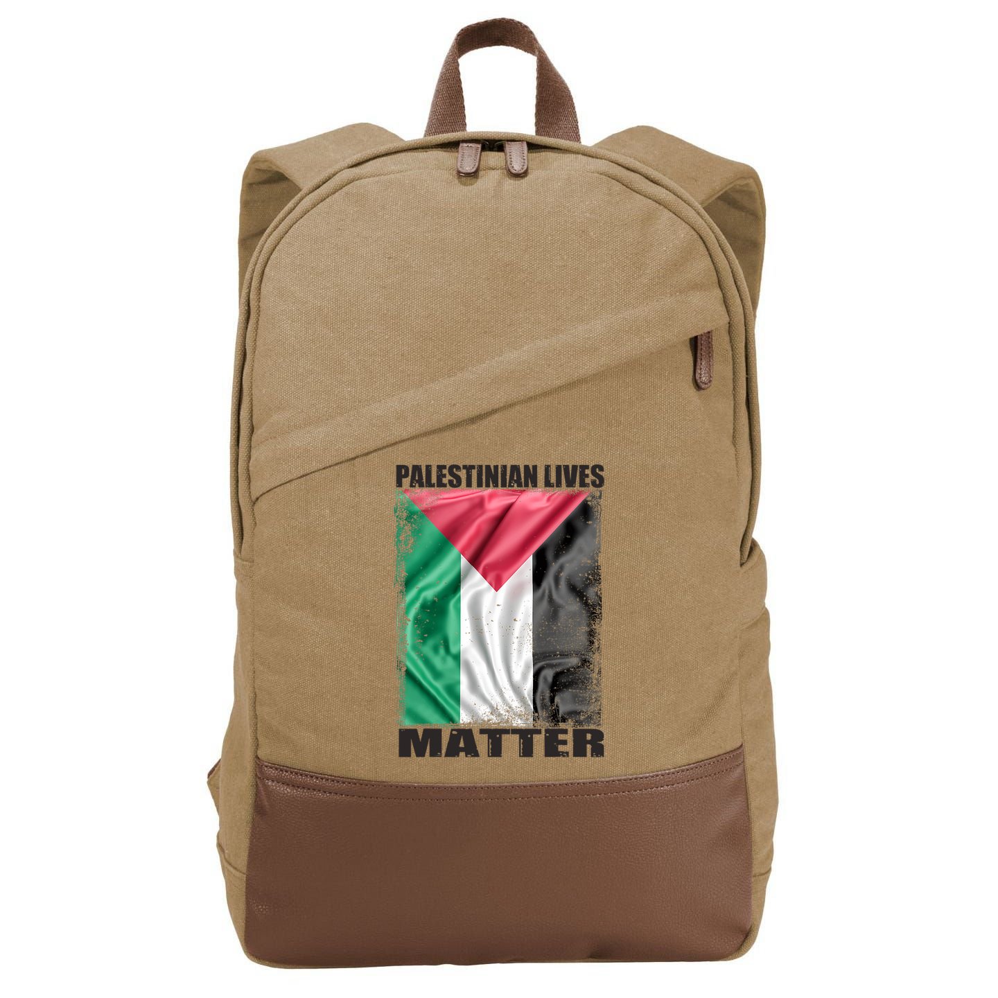Palestinian Lives Matter Free Palestine Flag Palestinian Cotton Canvas Backpack