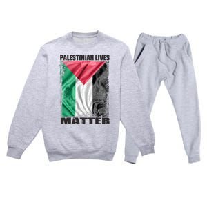 Palestinian Lives Matter Free Palestine Flag Palestinian Premium Crewneck Sweatsuit Set